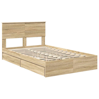 vidaXL Aufbewahrungsbett Sonoma-Eiche 120 x 190 cm Holzwerkstoff