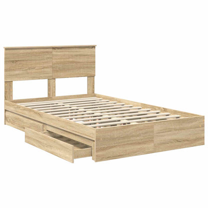 vidaXL Aufbewahrungsbett Sonoma-Eiche 120 x 190 cm Holzwerkstoff