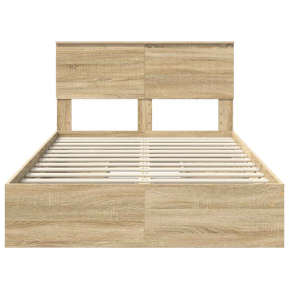 vidaXL Aufbewahrungsbett Sonoma-Eiche 120 x 190 cm Holzwerkstoff