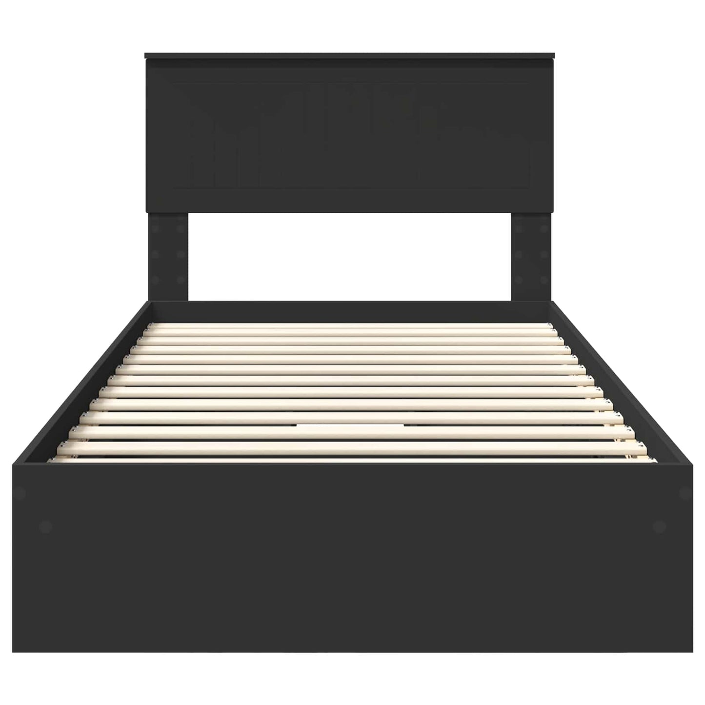 Aufbewahrungsbett Schwarz 100 x 200 cm Holzwerkstoff