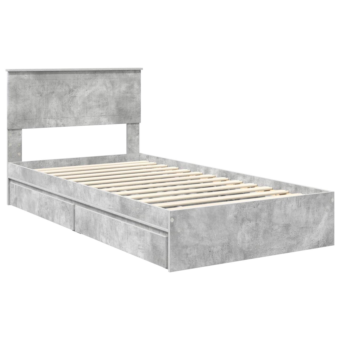 vidaXL Aufbewahrungsbett Beton Grau 100 x 200 cm Holzwerkstoff