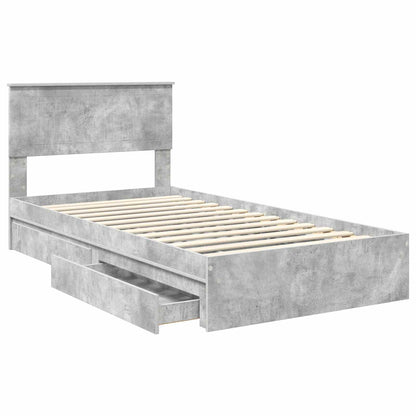 vidaXL Aufbewahrungsbett Beton Grau 100 x 200 cm Holzwerkstoff