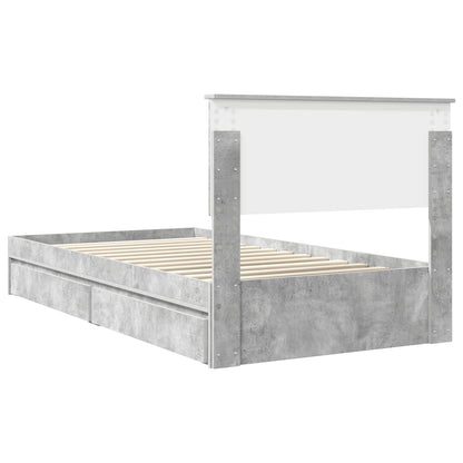 vidaXL Aufbewahrungsbett Beton Grau 100 x 200 cm Holzwerkstoff