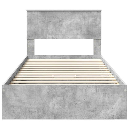 vidaXL Aufbewahrungsbett Beton Grau 100 x 200 cm Holzwerkstoff