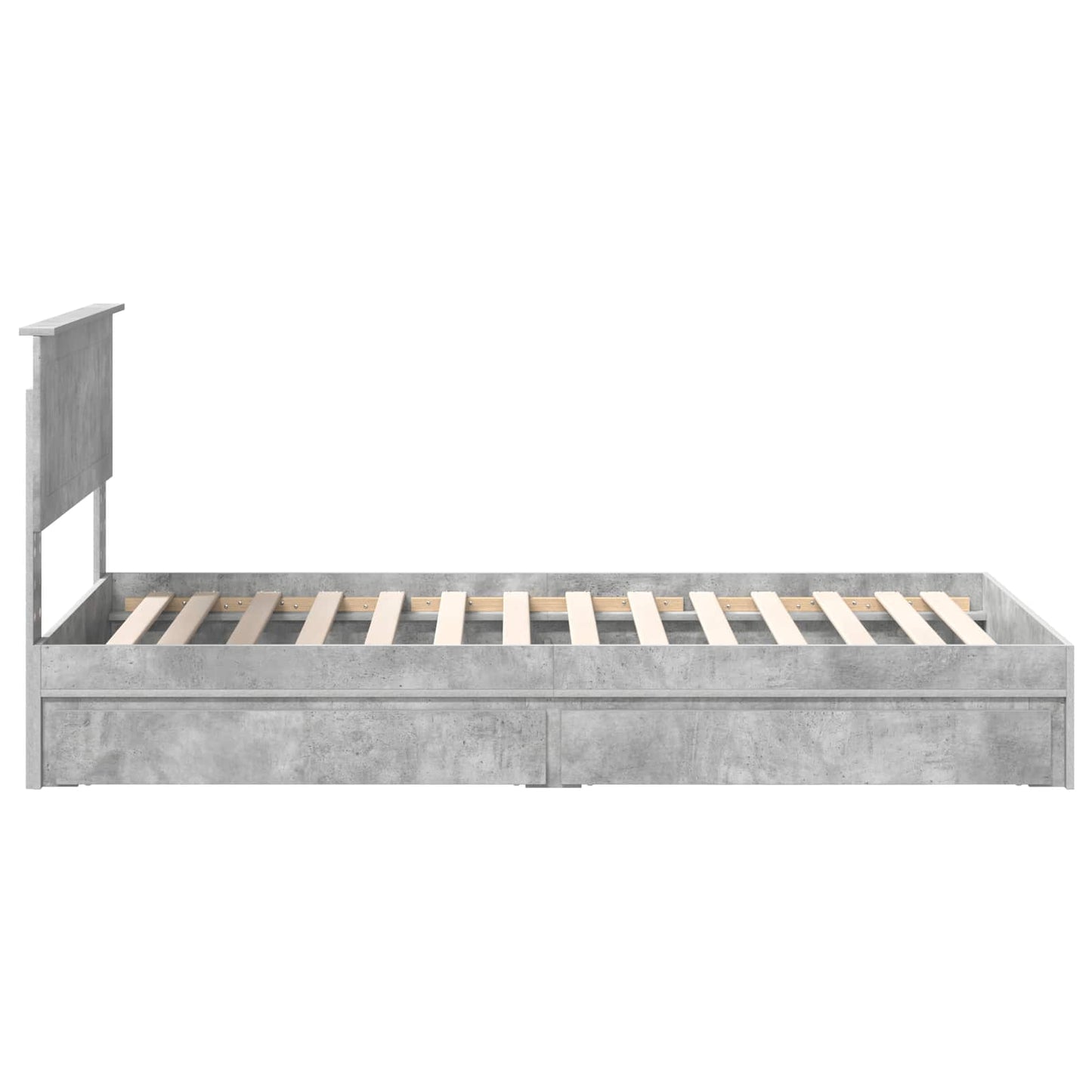 vidaXL Aufbewahrungsbett Beton Grau 100 x 200 cm Holzwerkstoff