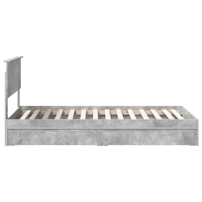 vidaXL Aufbewahrungsbett Beton Grau 100 x 200 cm Holzwerkstoff