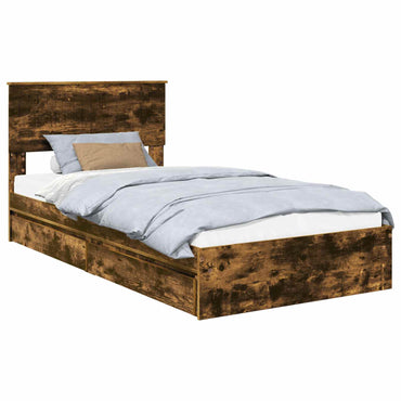 vidaXL Aufbewahrungsbett Geräucherte Eiche 100 x 200 cm Holzwerkstoff