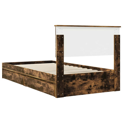 Aufbewahrungsbett Geräucherte Eiche 100 x 200 cm Holzwerkstoff