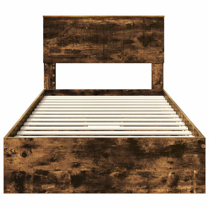 Aufbewahrungsbett Geräucherte Eiche 100 x 200 cm Holzwerkstoff