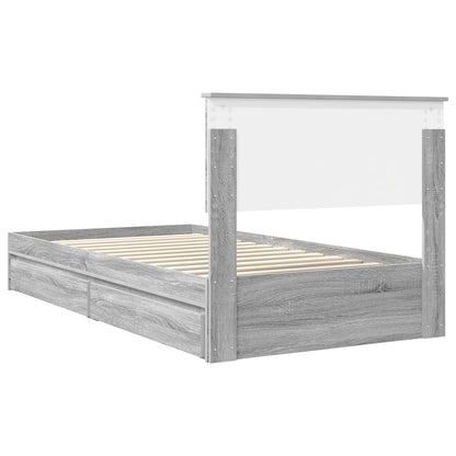 vidaXL Aufbewahrungsbett Graues Sonoma 100 x 200 cm Holzwerkstoff