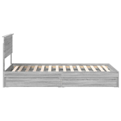 vidaXL Aufbewahrungsbett Graues Sonoma 100 x 200 cm Holzwerkstoff