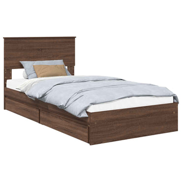 vidaXL Aufbewahrungsbett Braun Eichen-Optik 100 x 200 cm Holzwerkstoff