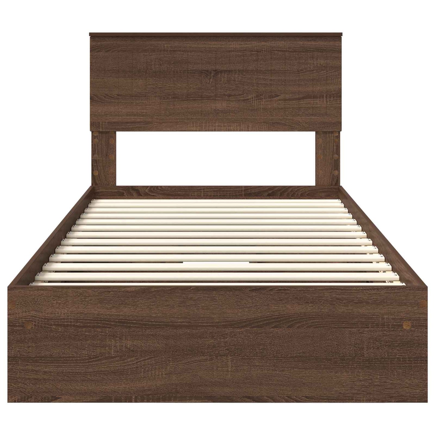 Aufbewahrungsbett Braun Eichen-Optik 100 x 200 cm Holzwerkstoff