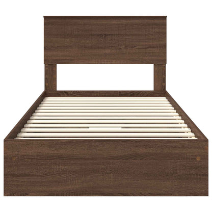 Aufbewahrungsbett Braun Eichen-Optik 100 x 200 cm Holzwerkstoff