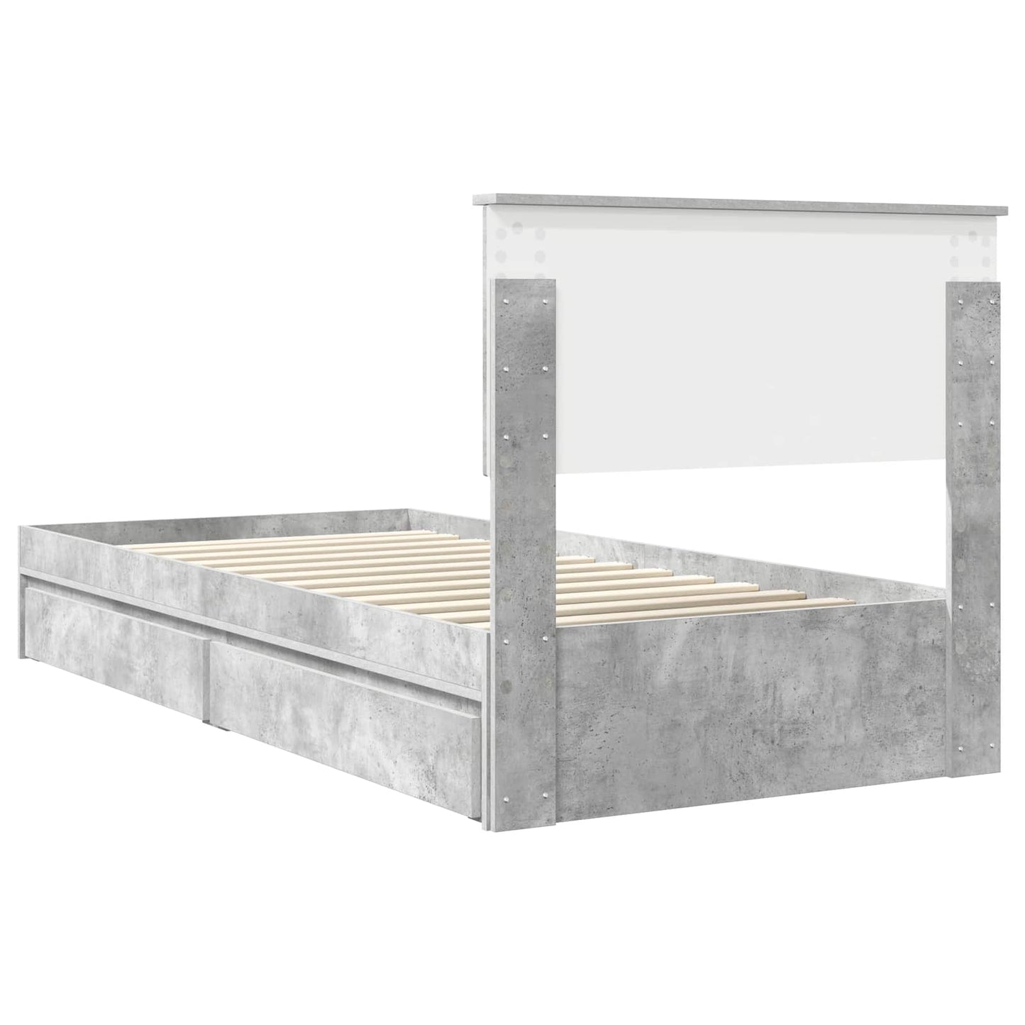 vidaXL Aufbewahrungsbett Beton Grau 90 x 200 cm Holzwerkstoff