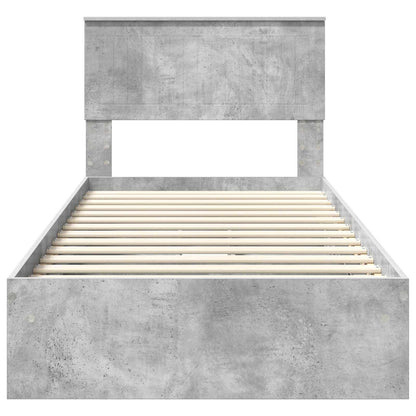 vidaXL Aufbewahrungsbett Beton Grau 90 x 200 cm Holzwerkstoff