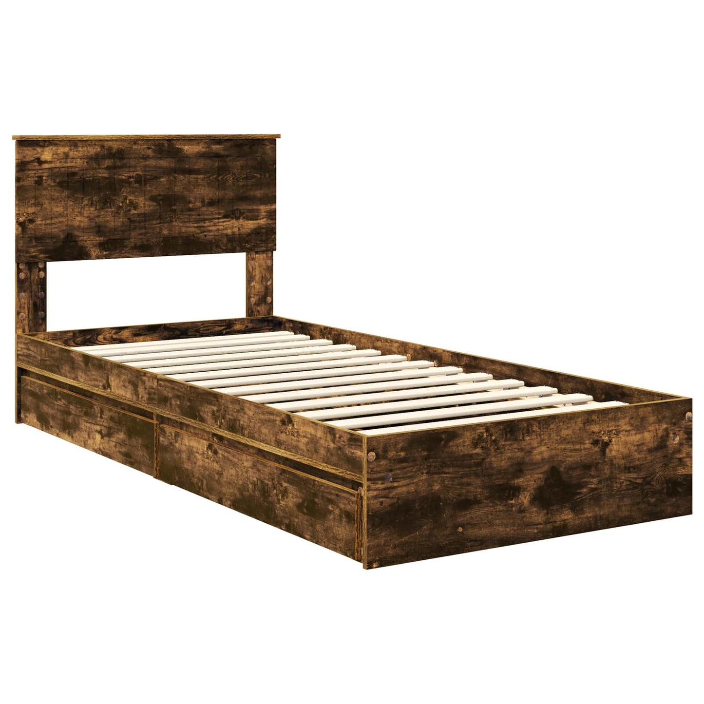 vidaXL Aufbewahrungsbett Geräucherte Eiche 90 x 200 cm Holzwerkstoff