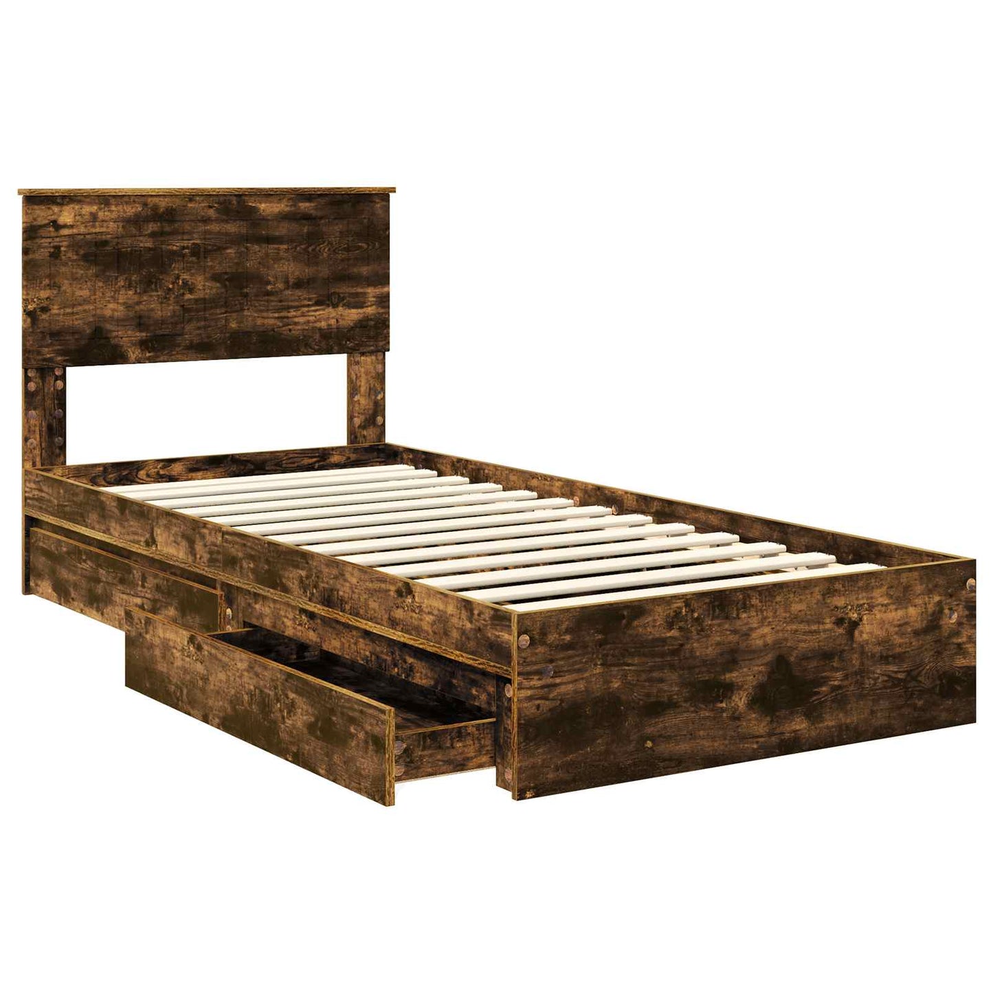 vidaXL Aufbewahrungsbett Geräucherte Eiche 90 x 200 cm Holzwerkstoff