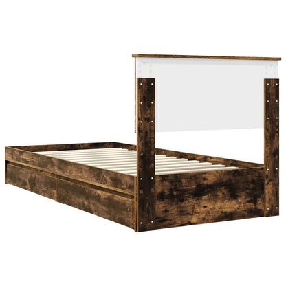 vidaXL Aufbewahrungsbett Geräucherte Eiche 90 x 200 cm Holzwerkstoff