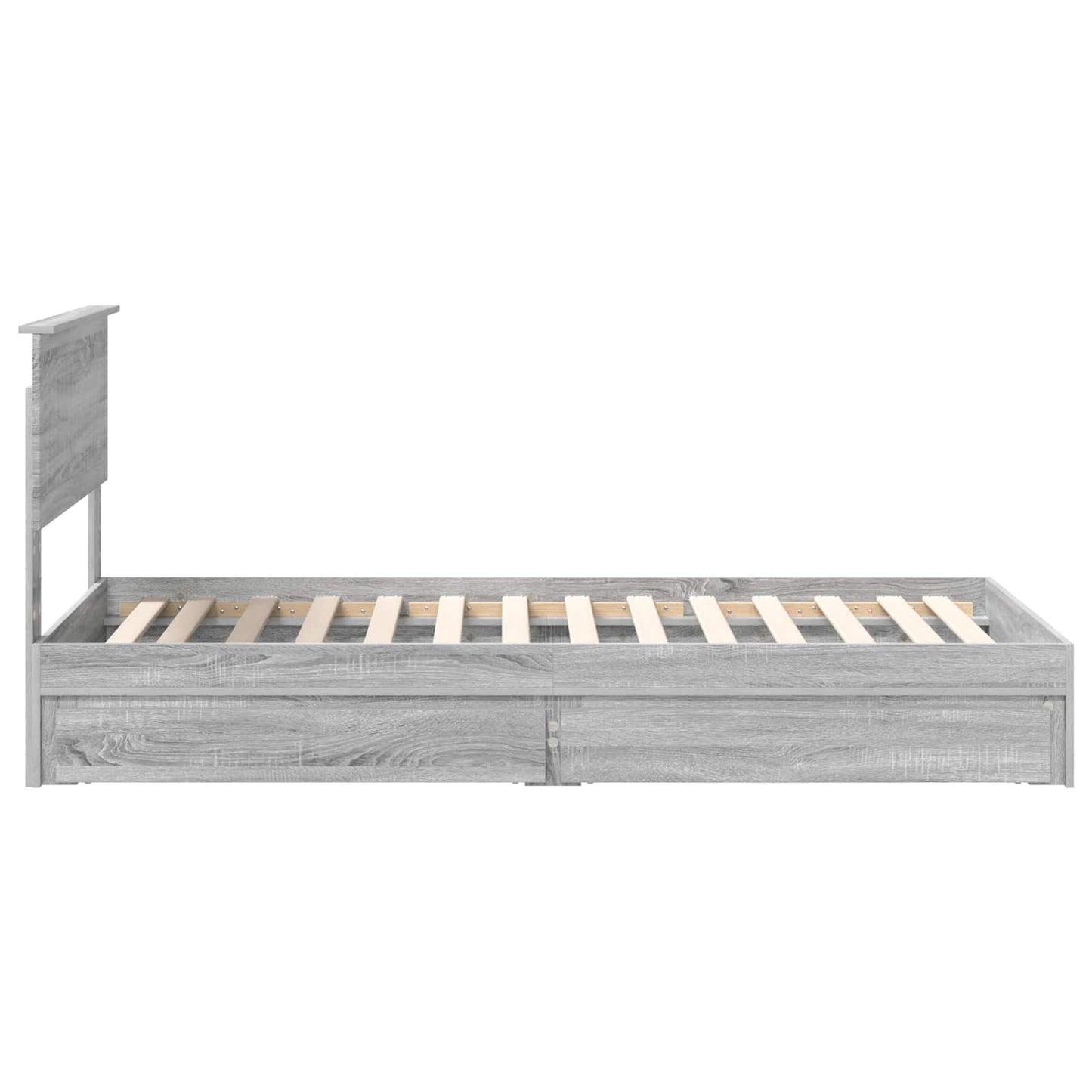 vidaXL Lit de rangement gris sonoma 90 x 200 cm Aggloméré