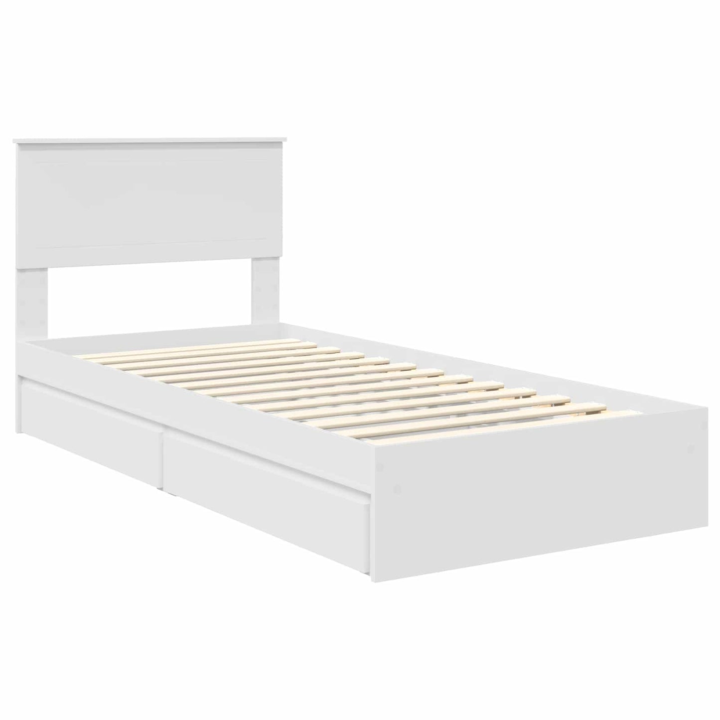 vidaXL Aufbewahrungsbett mit Kopfteil Weiß 90 x 190 cm Holzwerkstoff