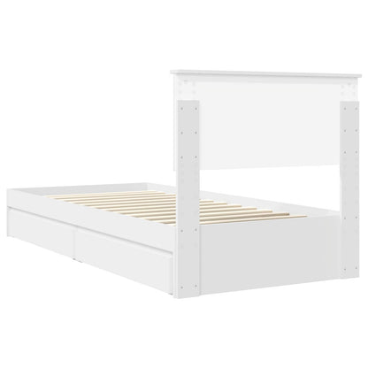 vidaXL Aufbewahrungsbett mit Kopfteil Weiß 90 x 190 cm Holzwerkstoff