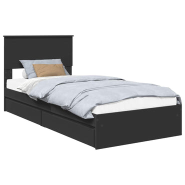 vidaXL Aufbewahrungsbett Schwarz 90 x 190 cm Holzwerkstoff