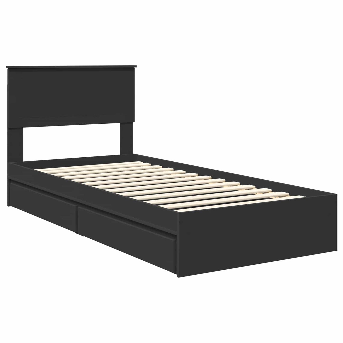 vidaXL Aufbewahrungsbett Schwarz 90 x 190 cm Holzwerkstoff