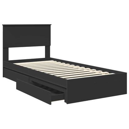 vidaXL Aufbewahrungsbett Schwarz 90 x 190 cm Holzwerkstoff