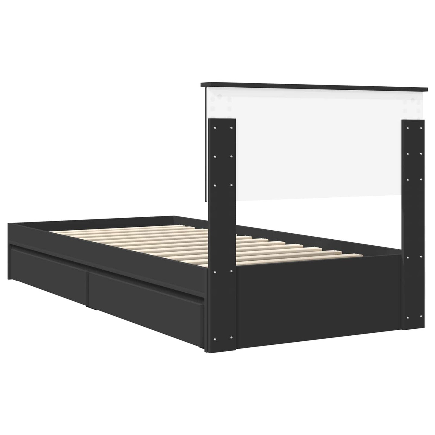 vidaXL Aufbewahrungsbett Schwarz 90 x 190 cm Holzwerkstoff
