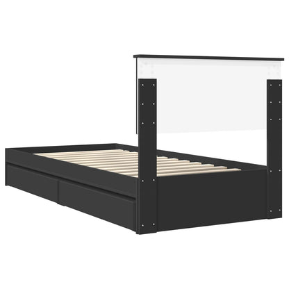 vidaXL Aufbewahrungsbett Schwarz 90 x 190 cm Holzwerkstoff