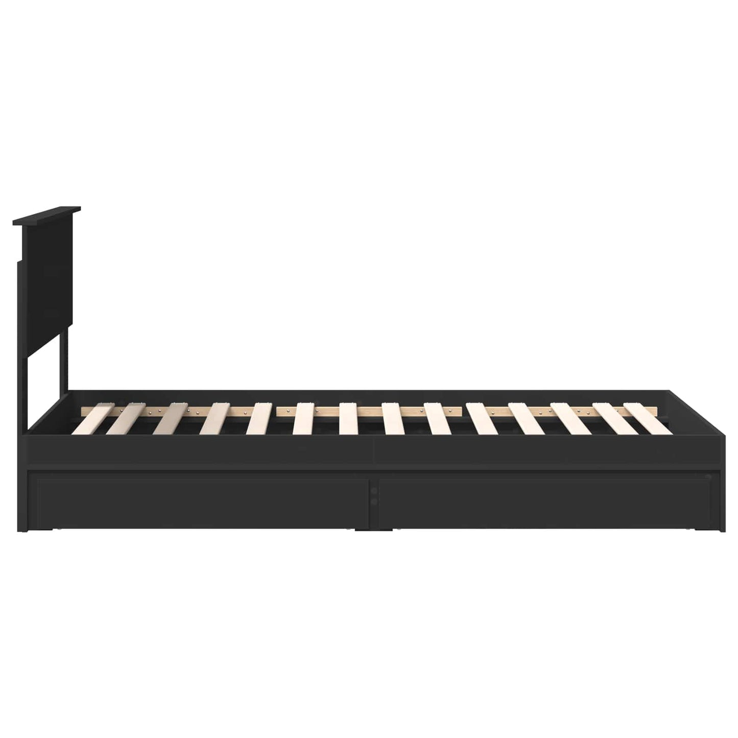 vidaXL Aufbewahrungsbett Schwarz 90 x 190 cm Holzwerkstoff