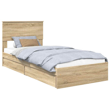vidaXL Aufbewahrungsbett Sonoma-Eiche 90 x 190 cm Holzwerkstoff