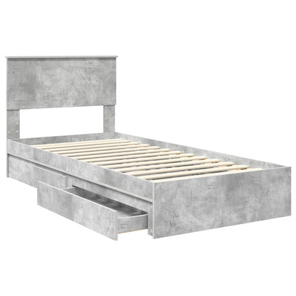 vidaXL Aufbewahrungsbett Beton Grau 90 x 190 cm Holzwerkstoff