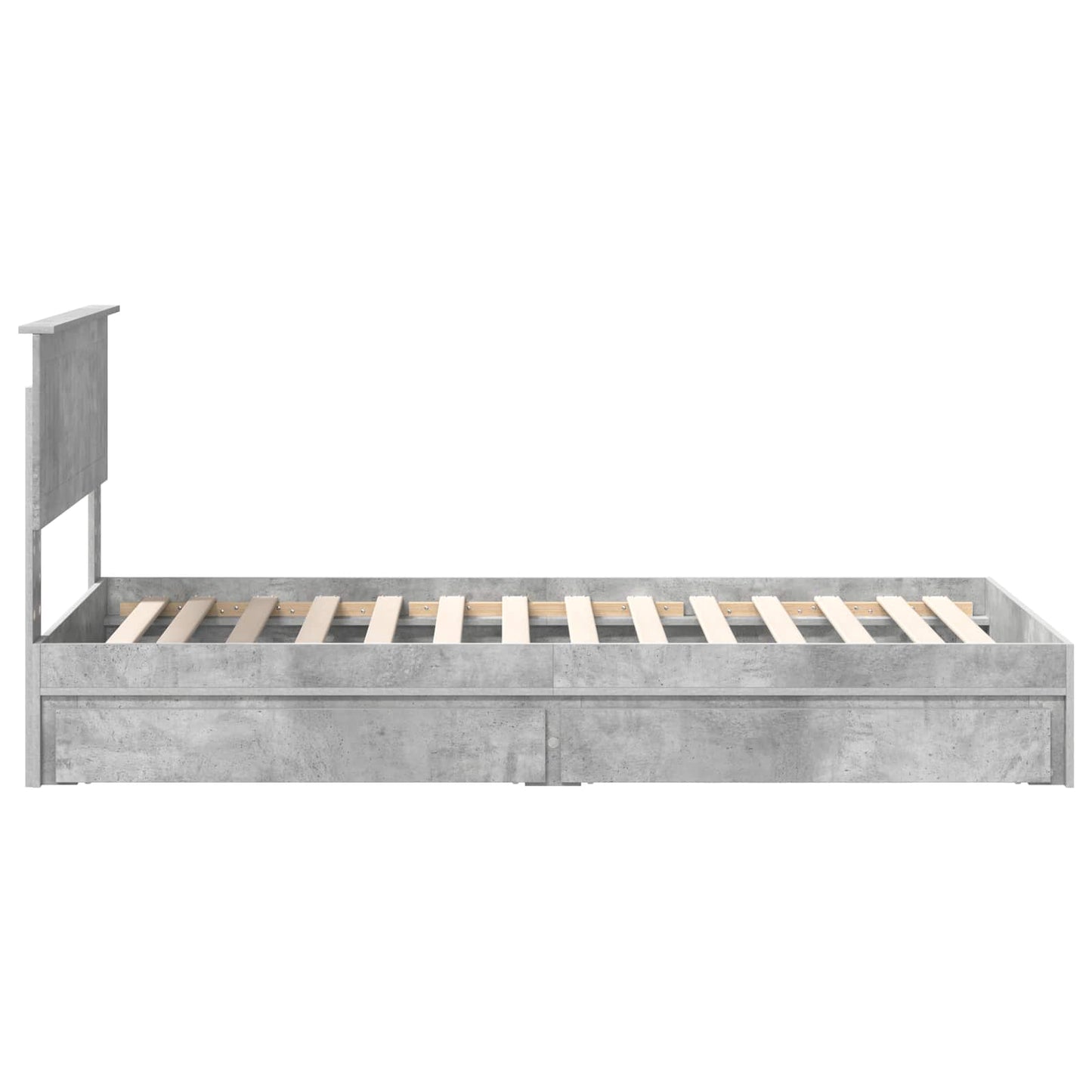 vidaXL Aufbewahrungsbett Beton Grau 90 x 190 cm Holzwerkstoff
