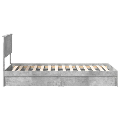 vidaXL Aufbewahrungsbett Beton Grau 90 x 190 cm Holzwerkstoff
