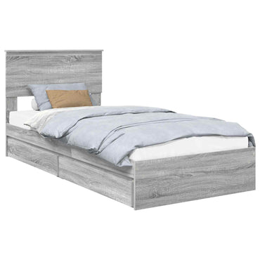 vidaXL Aufbewahrungsbett Graues Sonoma 90 x 190 cm Holzwerkstoff
