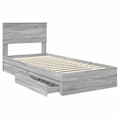 vidaXL Aufbewahrungsbett Graues Sonoma 90 x 190 cm Holzwerkstoff