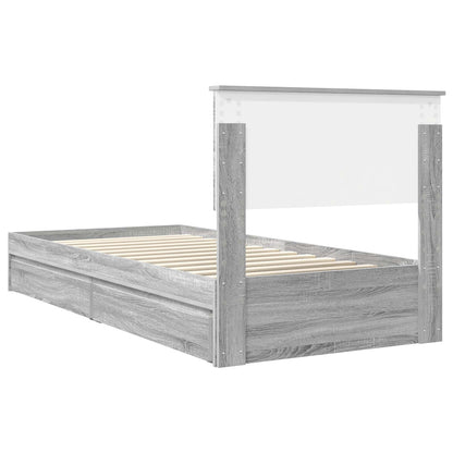 vidaXL Aufbewahrungsbett Graues Sonoma 90 x 190 cm Holzwerkstoff