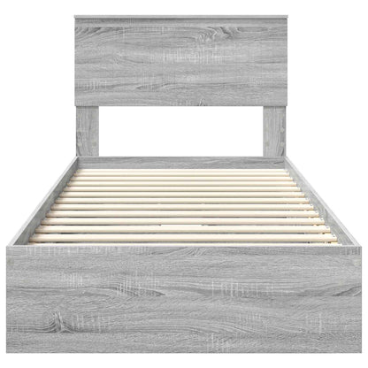 vidaXL Aufbewahrungsbett Graues Sonoma 90 x 190 cm Holzwerkstoff