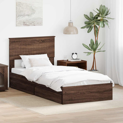 vidaXL Aufbewahrungsbett Braun Eichen-Optik 90 x 190 cm Holzwerkstoff