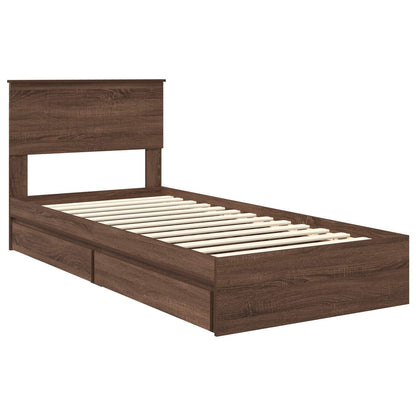 vidaXL Aufbewahrungsbett Braun Eichen-Optik 90 x 190 cm Holzwerkstoff