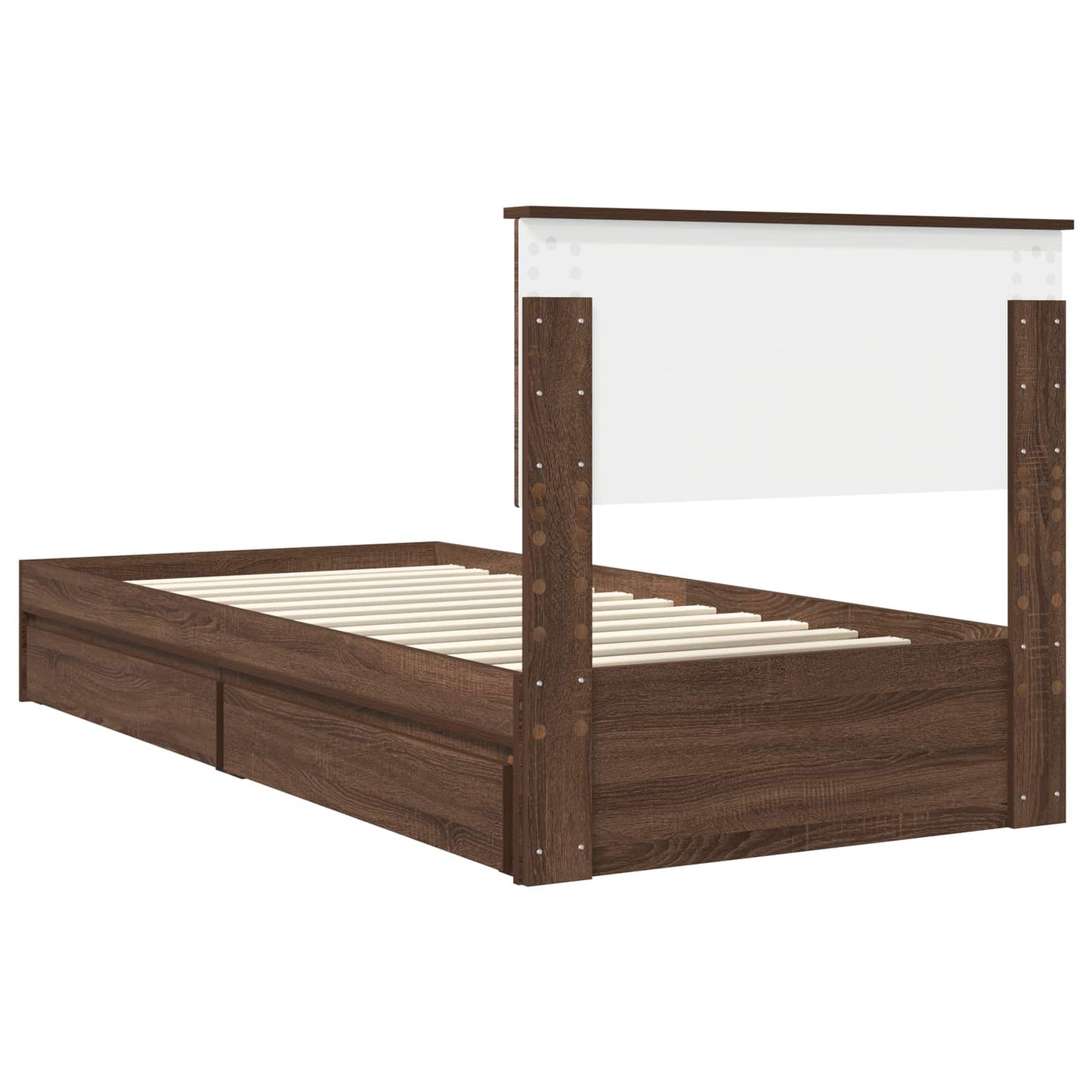 vidaXL Aufbewahrungsbett Braun Eichen-Optik 90 x 190 cm Holzwerkstoff