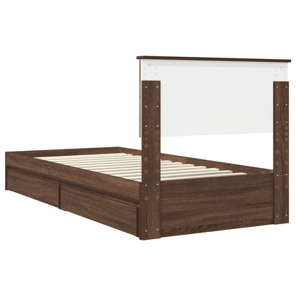vidaXL Aufbewahrungsbett Braun Eichen-Optik 90 x 190 cm Holzwerkstoff