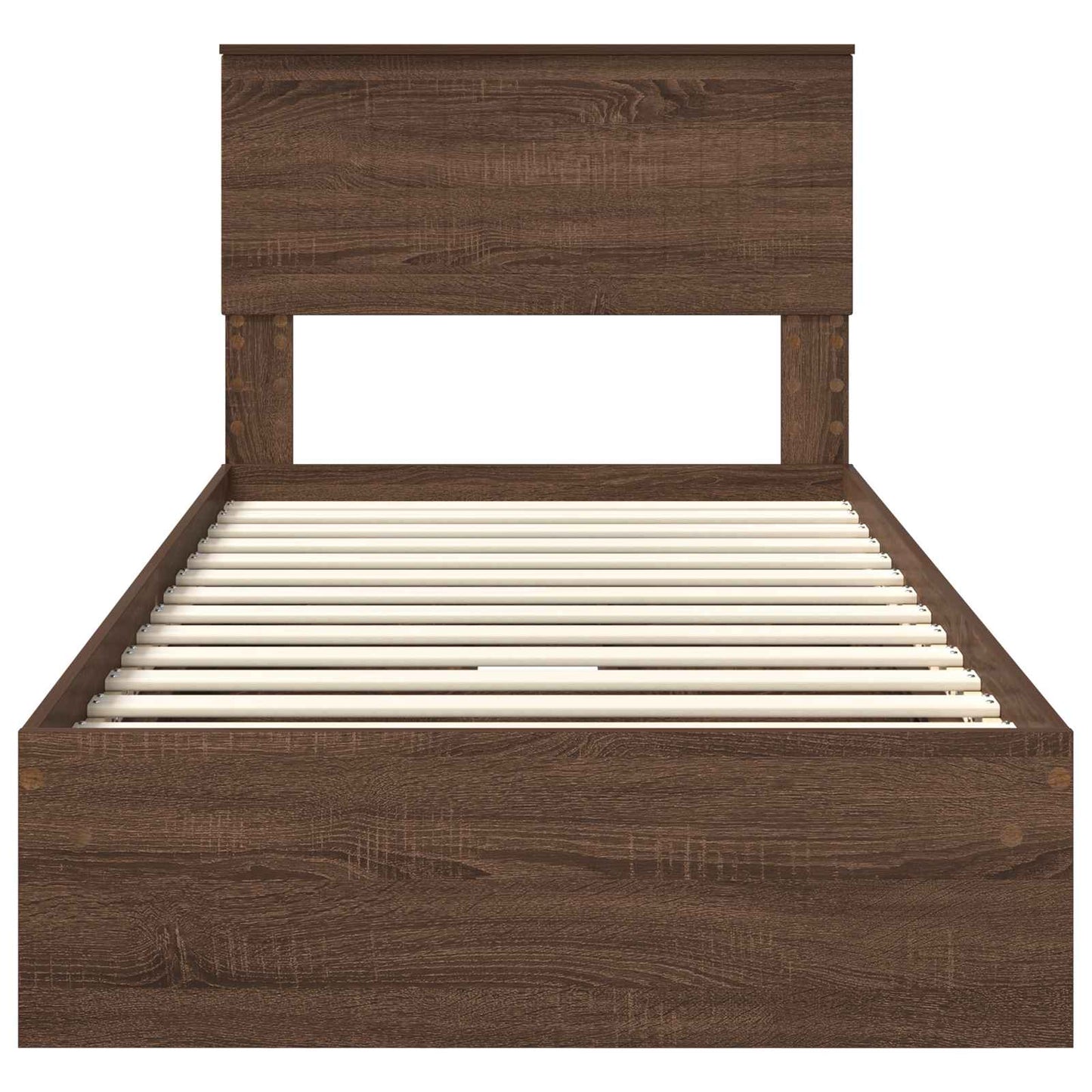 vidaXL Aufbewahrungsbett Braun Eichen-Optik 90 x 190 cm Holzwerkstoff