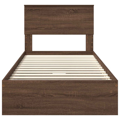 vidaXL Aufbewahrungsbett Braun Eichen-Optik 90 x 190 cm Holzwerkstoff