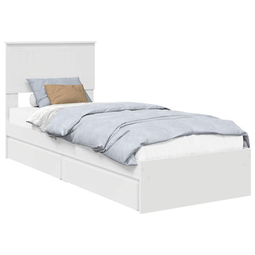 vidaXL Aufbewahrungsbett mit Kopfteil Weiß 75 x 190 cm Holzwerkstoff