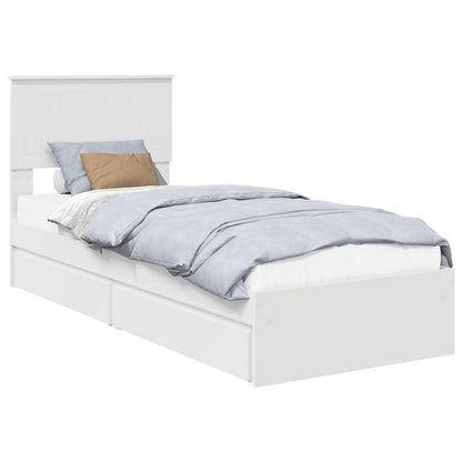 vidaXL Aufbewahrungsbett mit Kopfteil Weiß 75 x 190 cm Holzwerkstoff
