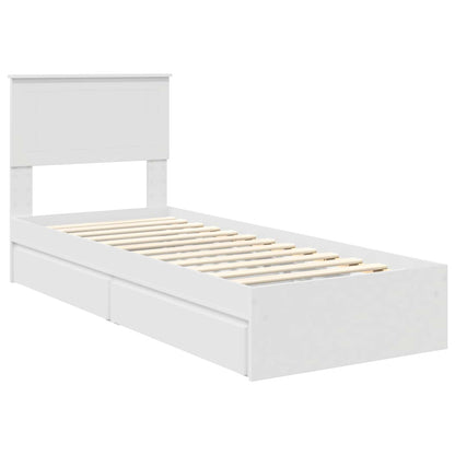 vidaXL Aufbewahrungsbett mit Kopfteil Weiß 75 x 190 cm Holzwerkstoff