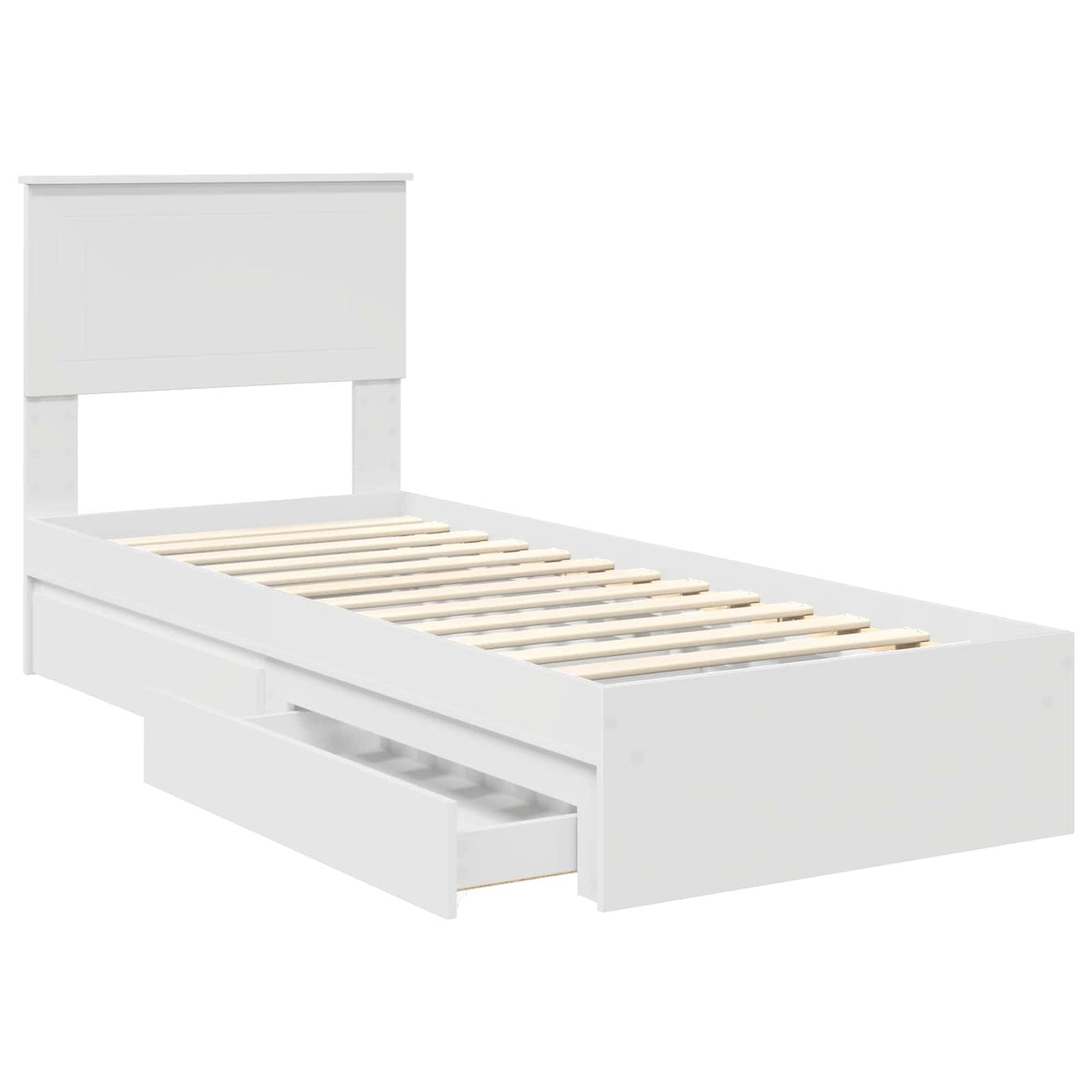 vidaXL Aufbewahrungsbett mit Kopfteil Weiß 75 x 190 cm Holzwerkstoff